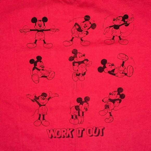 Gap Kids | Disney Mickey Mouse "Work It Out" Graphic Tee | Red | (M 8-9Y) - Picture 3 of 11